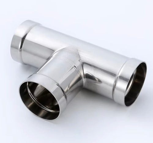 304 Stainless Steel Socket Welding Tee Thin Wall Equal Diameter Sanitary Water Pipe Class Mirror Surface High-Pressure Plumbing